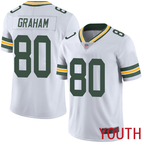 Green Bay Packers Limited White Youth 80 Graham Jimmy Road Jersey Nike NFL Vapor Untouchable